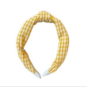LOFT OUTLET YELLOW AND WHITE CHECKERED HEADBAND NWT